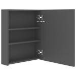 vidaXL Dulap de baie cu oglindă și LED-uri, gri, 50x14x60 cm vidaXL Dulap de baie cu oglindă și LED-uri, gri, 50x14x60 cm