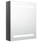 vidaXL Dulap de baie cu oglindă și LED, gri strălucitor, 50x14x60 cm vidaXL Dulap de baie cu oglindă și LED, gri strălucitor, 50x14x60 cm