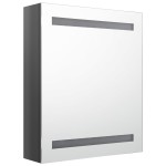 vidaXL Dulap de baie cu oglindă și LED, gri strălucitor, 50x14x60 cm vidaXL Dulap de baie cu oglindă și LED, gri strălucitor, 50x14x60 cm