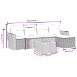 vidaXL Set mobilier grădină cu perne, 6 piese, gri, poliratan vidaXL Set mobilier grădină cu perne, 6 piese, gri, poliratan