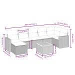 vidaXL Set mobilier de grădină cu perne, 8 piese, negru, poliratan vidaXL Set mobilier de grădină cu perne, 8 piese, negru, poliratan