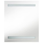 vidaXL Dulap de baie cu oglindă și LED, alb și stejar, 50x14x60 cm vidaXL Dulap de baie cu oglindă și LED, alb și stejar, 50x14x60 cm