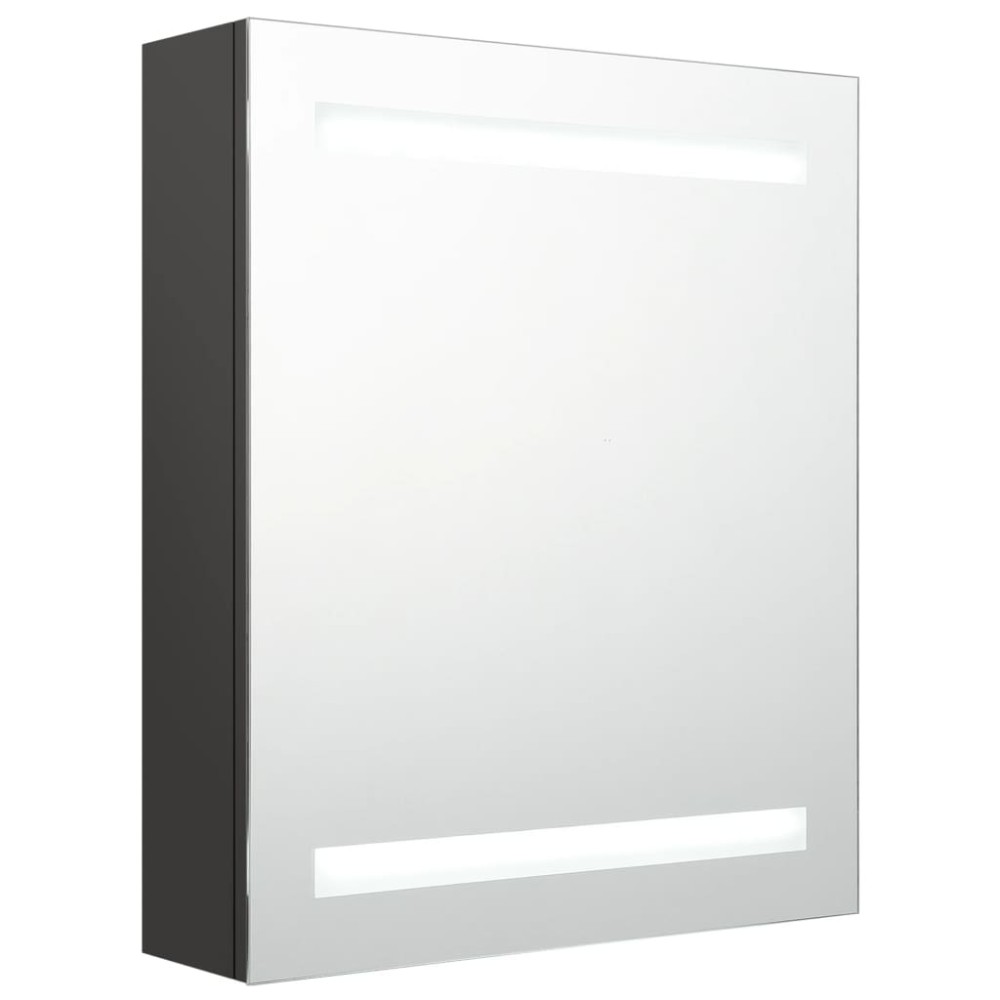 vidaXL Dulap de baie cu oglindă și LED, antracit, 50x14x60 cm