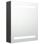 vidaXL Dulap de baie cu oglindă și LED, antracit, 50x14x60 cm vidaXL Dulap de baie cu oglindă și LED, antracit, 50x14x60 cm