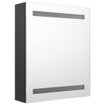 vidaXL Dulap de baie cu oglindă și LED, antracit, 50x14x60 cm vidaXL Dulap de baie cu oglindă și LED, antracit, 50x14x60 cm