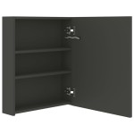 vidaXL Dulap de baie cu oglindă și LED, antracit, 50x14x60 cm vidaXL Dulap de baie cu oglindă și LED, antracit, 50x14x60 cm