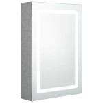 vidaXL Dulap de baie cu oglindă și LED, gri beton, 50x13x70 cm vidaXL Dulap de baie cu oglindă și LED, gri beton, 50x13x70 cm