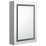 vidaXL Dulap de baie cu oglindă și LED, gri beton, 50x13x70 cm vidaXL Dulap de baie cu oglindă și LED, gri beton, 50x13x70 cm