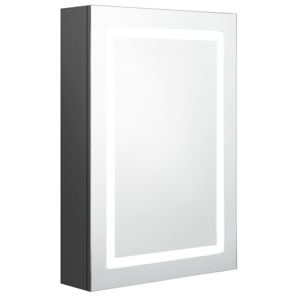 vidaXL Dulap de baie cu oglindă și LED, gri, 50x13x70 cm