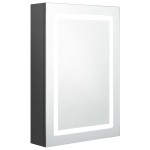 vidaXL Dulap de baie cu oglindă și LED, gri, 50x13x70 cm vidaXL Dulap de baie cu oglindă și LED, gri, 50x13x70 cm