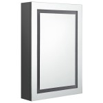 vidaXL Dulap de baie cu oglindă și LED, gri, 50x13x70 cm vidaXL Dulap de baie cu oglindă și LED, gri, 50x13x70 cm