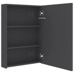 vidaXL Dulap de baie cu oglindă și LED, gri strălucitor, 50x13x70 cm