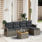 vidaXL Set mobilier grădină cu perne, 6 piese, gri, poliratan vidaXL Set mobilier grădină cu perne, 6 piese, gri, poliratan