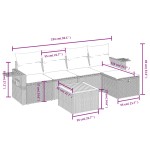 vidaXL Set mobilier grădină cu perne, 6 piese, gri, poliratan vidaXL Set mobilier grădină cu perne, 6 piese, gri, poliratan
