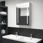 vidaXL Dulap de baie cu oglindă și LED, gri beton, 50x13x70 cm vidaXL Dulap de baie cu oglindă și LED, gri beton, 50x13x70 cm
