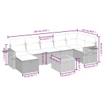 vidaXL Set mobilier de grădină cu perne, 8 piese, negru, poliratan