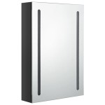 vidaXL Dulap de baie cu oglindă și LED, negru strălucitor, 50x13x70 cm vidaXL Dulap de baie cu oglindă și LED, negru strălucitor, 50x13x70 cm