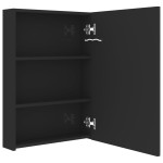 vidaXL Dulap de baie cu oglindă și LED, negru strălucitor, 50x13x70 cm vidaXL Dulap de baie cu oglindă și LED, negru strălucitor, 50x13x70 cm