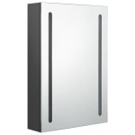 vidaXL Dulap de baie cu oglindă și LED, gri, 50x13x70 cm vidaXL Dulap de baie cu oglindă și LED, gri, 50x13x70 cm