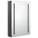 vidaXL Dulap de baie cu oglindă și LED, gri strălucitor, 50x13x70 cm vidaXL Dulap de baie cu oglindă și LED, gri strălucitor, 50x13x70 cm