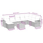 vidaXL Set mobilier de grădină cu perne, 9 piese, negru, poliratan