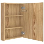 vidaXL Dulap de baie cu oglindă și LED, stejar, 50x13x70 cm vidaXL Dulap de baie cu oglindă și LED, stejar, 50x13x70 cm