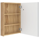 vidaXL Dulap de baie cu oglindă și LED, alb și stejar, 50x13x70 cm vidaXL Dulap de baie cu oglindă și LED, alb și stejar, 50x13x70 cm