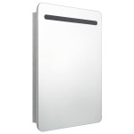 vidaXL Dulap de baie cu oglindă și LED-uri, gri beton, 60x11x80 cm vidaXL Dulap de baie cu oglindă și LED-uri, gri beton, 60x11x80 cm