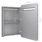 vidaXL Dulap de baie cu oglindă și LED-uri, gri beton, 60x11x80 cm vidaXL Dulap de baie cu oglindă și LED-uri, gri beton, 60x11x80 cm