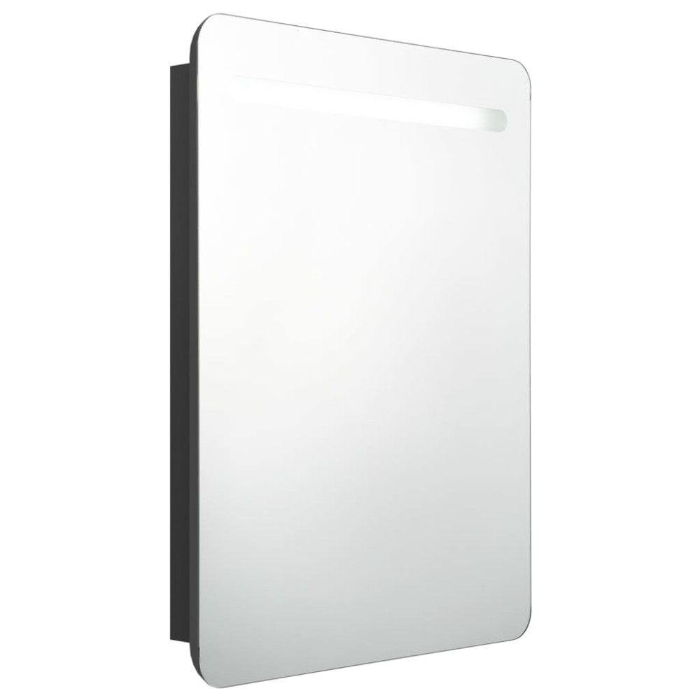 vidaXL Dulap de baie cu oglindă și LED, negru, 60x11x80 cm