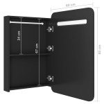 vidaXL Dulap de baie cu oglindă și LED, negru, 60x11x80 cm vidaXL Dulap de baie cu oglindă și LED, negru, 60x11x80 cm