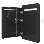 vidaXL Dulap de baie oglindă și LED, negru strălucitor, 60x11x80 cm