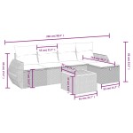 vidaXL Set mobilier grădină cu perne, 6 piese, gri, poliratan vidaXL Set mobilier grădină cu perne, 6 piese, gri, poliratan