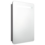 vidaXL Dulap de baie cu oglindă și LED, gri strălucitor, 60x11x80 cm vidaXL Dulap de baie cu oglindă și LED, gri strălucitor, 60x11x80 cm