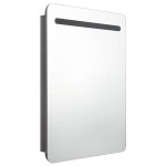 vidaXL Dulap de baie cu oglindă și LED, gri strălucitor, 60x11x80 cm vidaXL Dulap de baie cu oglindă și LED, gri strălucitor, 60x11x80 cm