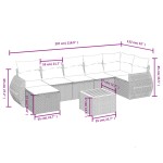 vidaXL Set mobilier de grădină cu perne, 8 piese, negru, poliratan vidaXL Set mobilier de grădină cu perne, 8 piese, negru, poliratan