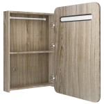 vidaXL Dulap de baie cu oglindă și LED, stejar, 60x11x80 cm vidaXL Dulap de baie cu oglindă și LED, stejar, 60x11x80 cm