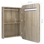 vidaXL Dulap de baie cu oglindă și LED, stejar, 60x11x80 cm vidaXL Dulap de baie cu oglindă și LED, stejar, 60x11x80 cm