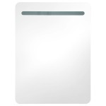 vidaXL Dulap de baie cu oglindă și LED, alb și stejar, 60x11x80 cm vidaXL Dulap de baie cu oglindă și LED, alb și stejar, 60x11x80 cm