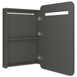 vidaXL Dulap de baie cu oglindă și LED, antracit, 60x11x80 cm vidaXL Dulap de baie cu oglindă și LED, antracit, 60x11x80 cm