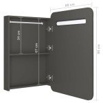 vidaXL Dulap de baie cu oglindă și LED, antracit, 60x11x80 cm vidaXL Dulap de baie cu oglindă și LED, antracit, 60x11x80 cm