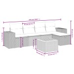 vidaXL Set mobilier grădină cu perne, 6 piese, gri, poliratan