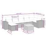 vidaXL Set mobilier de grădină cu perne, 8 piese, negru, poliratan
