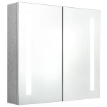 vidaXL Dulap de baie cu oglindă și LED, gri beton, 62x14x60 cm vidaXL Dulap de baie cu oglindă și LED, gri beton, 62x14x60 cm