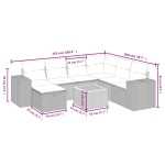 vidaXL Set mobilier de grădină cu perne, 8 piese, negru, poliratan vidaXL Set mobilier de grădină cu perne, 8 piese, negru, poliratan