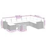 vidaXL Set mobilier de grădină cu perne, 9 piese, negru, poliratan vidaXL Set mobilier de grădină cu perne, 9 piese, negru, poliratan