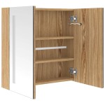 vidaXL Dulap de baie cu oglindă și LED, stejar, 62x14x60 cm vidaXL Dulap de baie cu oglindă și LED, stejar, 62x14x60 cm