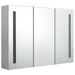 vidaXL Dulap de baie cu oglindă și LED, gri beton, 89x14x62 cm vidaXL Dulap de baie cu oglindă și LED, gri beton, 89x14x62 cm