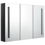 vidaXL Dulap de baie cu oglindă și LED, negru strălucitor, 89x14x62 cm vidaXL Dulap de baie cu oglindă și LED, negru strălucitor, 89x14x62 cm