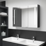 vidaXL Dulap de baie cu oglindă și LED, negru strălucitor, 89x14x62 cm vidaXL Dulap de baie cu oglindă și LED, negru strălucitor, 89x14x62 cm